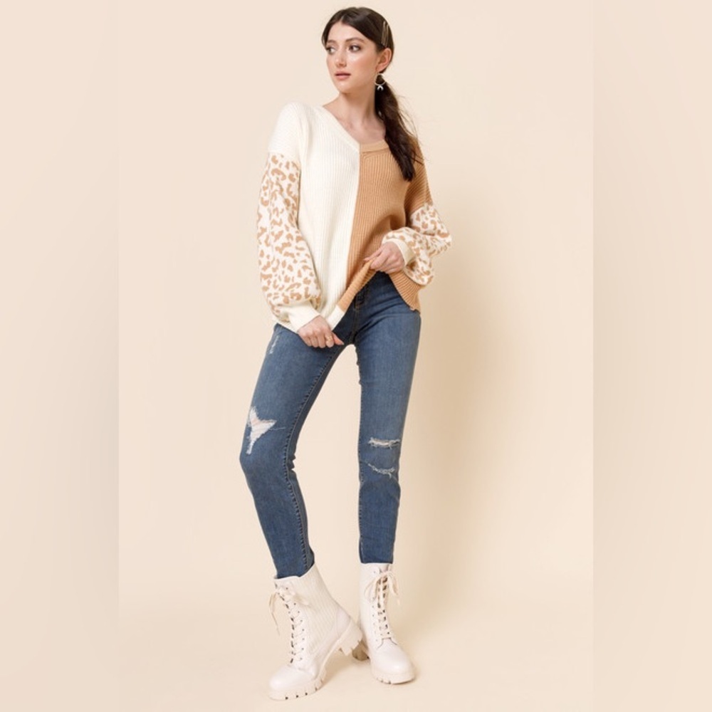 Camilla Animal Colorblock Pullover Sweater